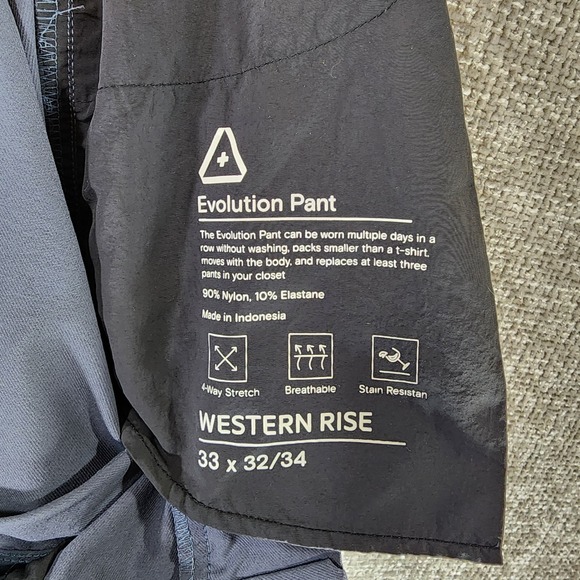 Western Rise Evolution Pants Mens 33x32 Grey Technical Performance Stretch - Picture 14 of 15